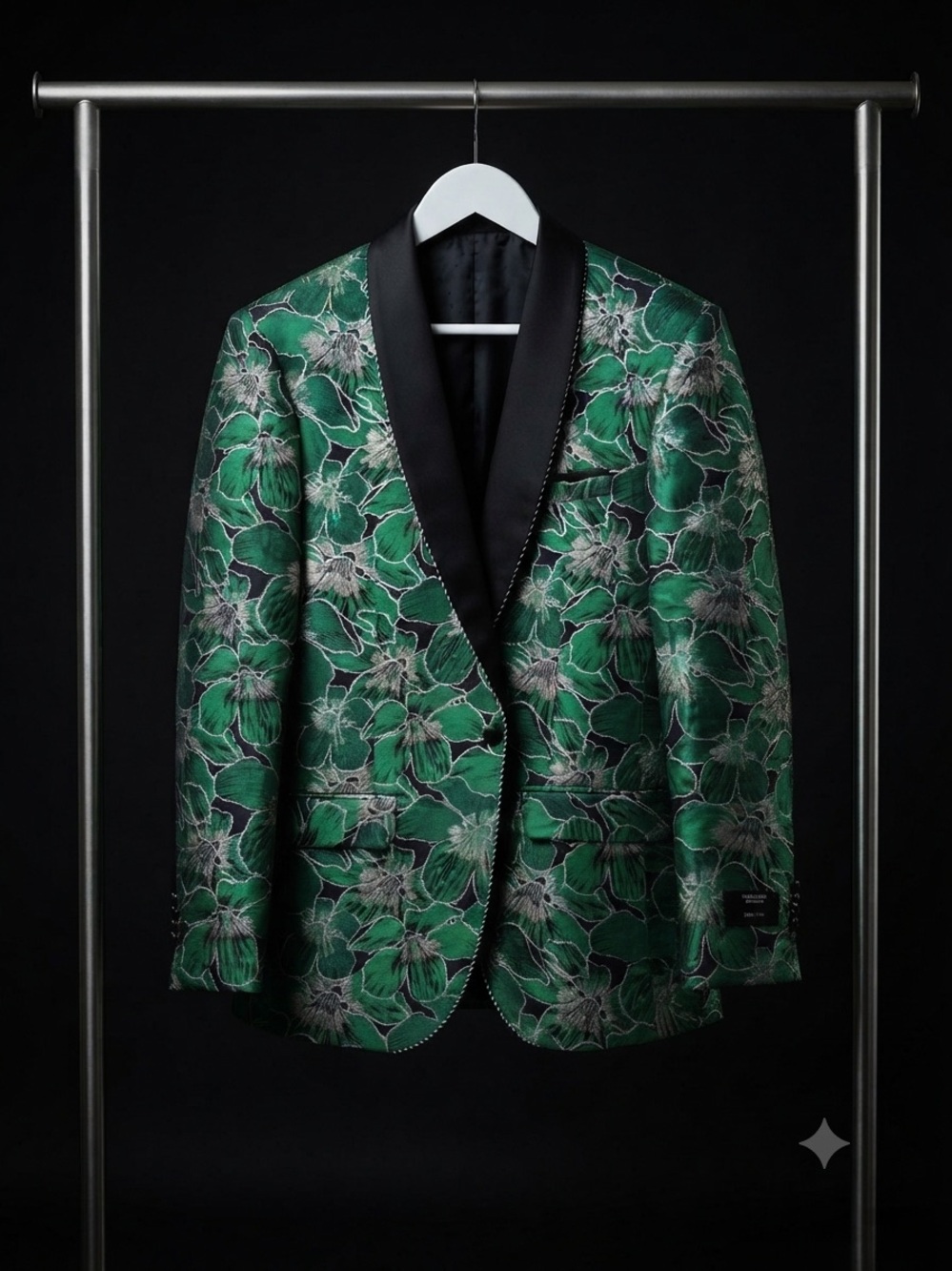 Statement Green Floral  Super 150’s Shawl Lapel Tuxedo Dinner Jacket 40R Italy